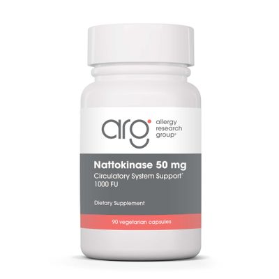 Allergy Research Group Nattokinase 50mg Supplement - Purified and Encapsulated Nattokinase, Derived from Natto, Vegetarian Capsules - 90 Count