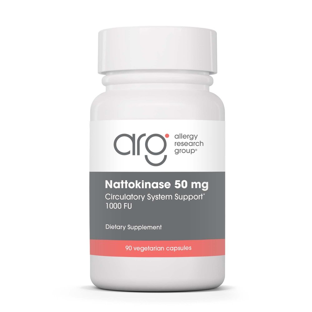Allergy Research Group Nattokinase 50mg Supplement - Purified and Encapsulated Nattokinase, Derived from Natto, Vegetarian Capsules - 90 Count
