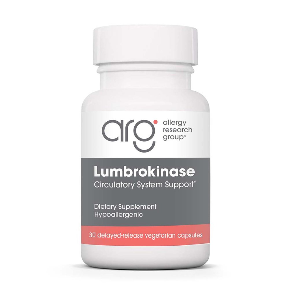 ARG Lumbrokinase Circulatory System Support - Delayed-Release Enzyme Supplement - Circulatory & Cardiovascular Health - Supports Healthy Blood Flow - Non-GMO & Gluten-Free - 15 Servings - 30 Capsules