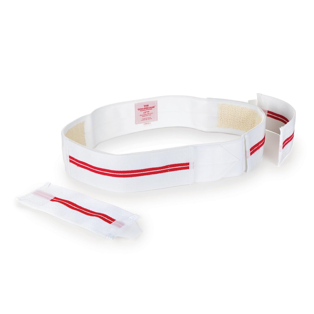 OPTP Com-Pressor Belt - A Pelvic Compression Sacroiliac and SI Joint Belt to Promote Pelvic and Core Stability, For Retraining of Core Muscles (Size Medium/Large)