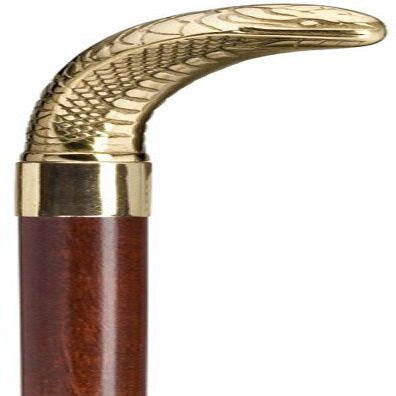 Harvy Cane King Cobra Solid Brass Handle Walnut Shaft 36 Inch Mens Walking Cane