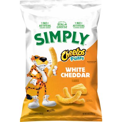 Simply Cheetos Puffs White Cheddar Cheese Flavored Snacks, 8 Oz, Packaging May Vary