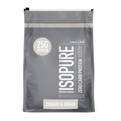 Isopure Zero Carb, Vitamin C and Zinc for Immune Support, 25g Protein, Keto Friendly Protein Powder, 100% Whey Protein Isolate, Flavor: Cookies & Cream, 7.5 Pounds (Packaging May Vary)