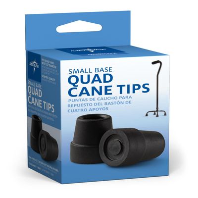1/2" Tips for Small Base Cane, Black- Box contains 1 pair