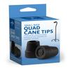 1/2" Tips for Small Base Cane, Black- Box contains 1 pair view 1
