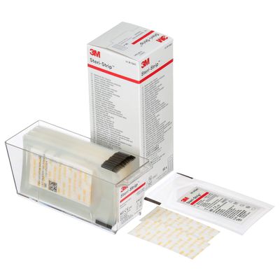 3M Steri-Strip Reinforced Adhesive Skin Closures, R1541, 1/4 in x 3 in (6 mm x 75 mm), 50 Bag/Carton, 4 Carton/Case