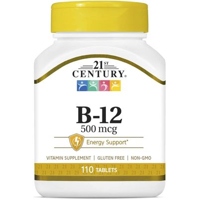 21st Century B-12 500 mcg Tablets, 110-Count (Pack of 2)