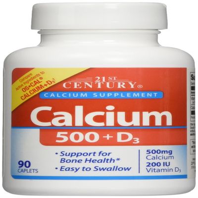 21st Century Calcium 500 Mg (Oyster Shell) Tablets, 90 Count (Pack of 2)