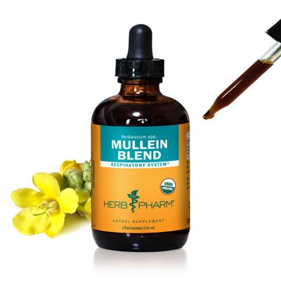 Herb Pharm Certified Organic Mullein Blend Liquid Extract for Respiratory System Support - 4 Ounce