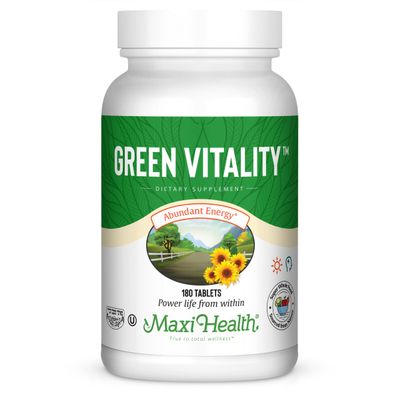 Super Greens Capsules  Green Vitality Tablets with Spirulina, Wheat Grass, Barley Grass & Chlorella  Natural Green Vitamins & Superfood Supplement for Energy, Detox & Immune Support  180 Tablets
