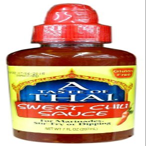 A Taste of Thai Sweet Chili Sauce  Authentic Thai Chili Sauce for Dipping, Stir-Fry, & Marinades  Asian Red Hot Sauce with Sweet Tangy Flavor - Trans Fat-Free, Gluten-Free & No GMO  7 oz