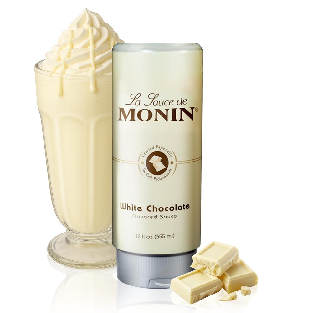 Monin - Gourmet White Chocolate Sauce, Creamy and Buttery, Great for Desserts, Coffee, and Snacks, Gluten-Free, Non-GMO (12 Ounce)
