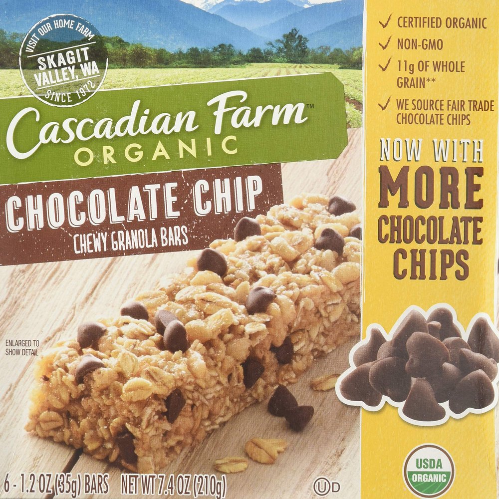 1 2 3 Cascadian Farm Bar Granola Chocochips Bar, 7.4 oz