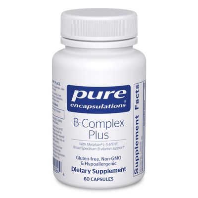 Pure Encapsulations B-Complex Plus - B Vitamins Supplement to Support Neurological Health, Cardiovascular Health, Energy Levels & Nervous System Support* - with Vitamin B12 & More - 60 Capsules