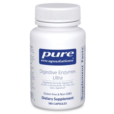 Pure Encapsulations Digestive Enzymes Ultra - Vegetarian Digestive Enzyme Supplement to Support Protein, Carb, Fiber, and Dairy Digestion* - 180 Capsules