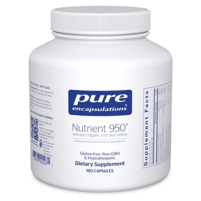 Pure Encapsulations Nutrient 950 Without Copper, Iron, & Iodine | Antioxidant Multivitamin and Mineral Supplement to Support Optimal Health and Physiological Functions* | 180 Capsules