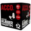 ACCO Rubber Finger Tips, Size 11.5 (Small/Medium), 5/8" Base Diameter, Nubbed for Better Gripping, 12 Count Box (S7054035) view 1