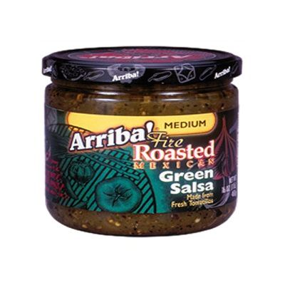 Arriba! Fire Roasted Green Salsa, Medium, 16-Ounce Jars (Pack of 3)