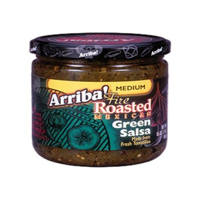 Arriba! Fire Roasted Green Salsa, Medium, 16-Ounce Jars (Pack of 3)