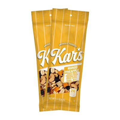 Kars Nuts Unsalted Mango Pineapple Trail Mix, 1.5 oz  Grab & Go Bags, Individual Snack Packs (Pack of 72), Gluten-Free Trail Mix Snack
