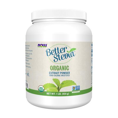 NOW Foods BetterStevia Organic Zero-Calorie Extract Powder, Keto Friendly, Suitable for Diabetics, No Erythritol, 1 Pound