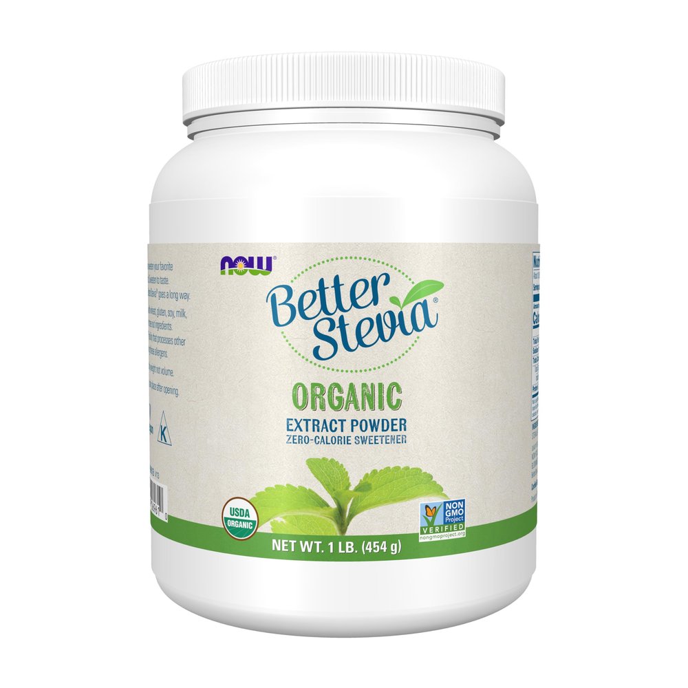 NOW Foods BetterStevia Organic Zero-Calorie Extract Powder, Keto Friendly, Suitable for Diabetics, No Erythritol, 1 Pound