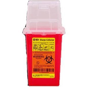 BD 1.5 Qt. Phlebotomy Nestable Sharps Collector, Red Base/Natural Top, Dual Access, 1 Each, BD 305487
