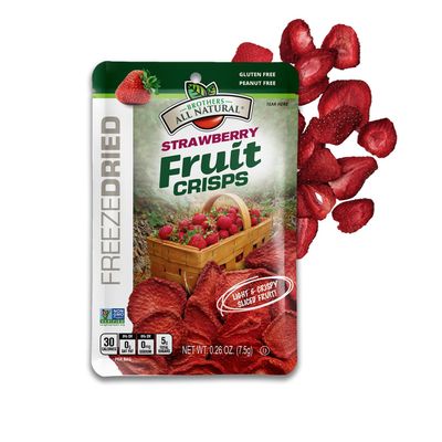Brothers All Natural Freeze Dried Fruit Crisps, Strawberry, 0.26 Oz (Pack of 24), Made with 100% Fruit, Gluten Free, Soy Free, Vegan, Healthy Snack, Lunch Box Ready