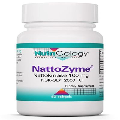 Allergy Research Group NutriCology NattoZyme 100 mg - Supplement to Support Healthy Circulation - Delivers 100 mg Nattokinase NSK-SD from Fermented Soybeans per Serving - 60 Servings - 60 Softgels