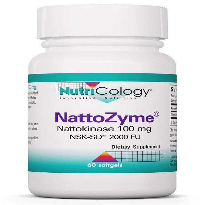 Allergy Research Group NutriCology NattoZyme 100 mg - Supplement to Support Healthy Circulation - Delivers 100 mg Nattokinase NSK-SD from Fermented Soybeans per Serving - 60 Servings - 60 Softgels