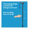 Carex Soft Grip Walking Cane with Strap, Anti-Slip Walking Cane for Easy Maneuvering, Walk Stick for Seniors & Adults with Added Support and Adjustable for Balance, Supports up to 250 lbs, Blue view 4