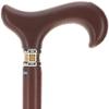 Soft Genuine Leather Grip Brown Cane - Leather Wrapped Shaft & Derby Handle - Stylish Two-Tone Collar - Walking Cane for Men and Women - Walking Cane for Women and Men view 2