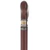 Soft Genuine Leather Grip Brown Cane - Leather Wrapped Shaft & Derby Handle - Stylish Two-Tone Collar - Walking Cane for Men and Women - Walking Cane for Women and Men view 3