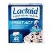 Lactaid Fast Act Lactose Intolerance Relief Caplets with Lactase Enzyme to Prevent Gas, Bloating & Diarrhea Due to Lactose Sensitivity, Ideal for Travel & On-The-Go, 32 Packs of 1-Count view 1