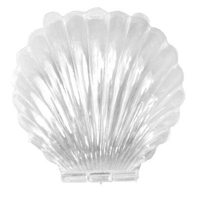 12 Medium Plastic Shell Candy Boxes Favors Clear Blue