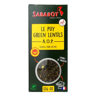 Sabarot French Green Lentils from Le Puy - 500g