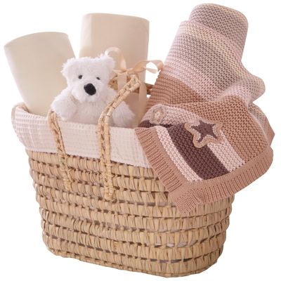 Clair de Lune Waffle Nursery Gift Basket to fit Cot Bed (Cream)