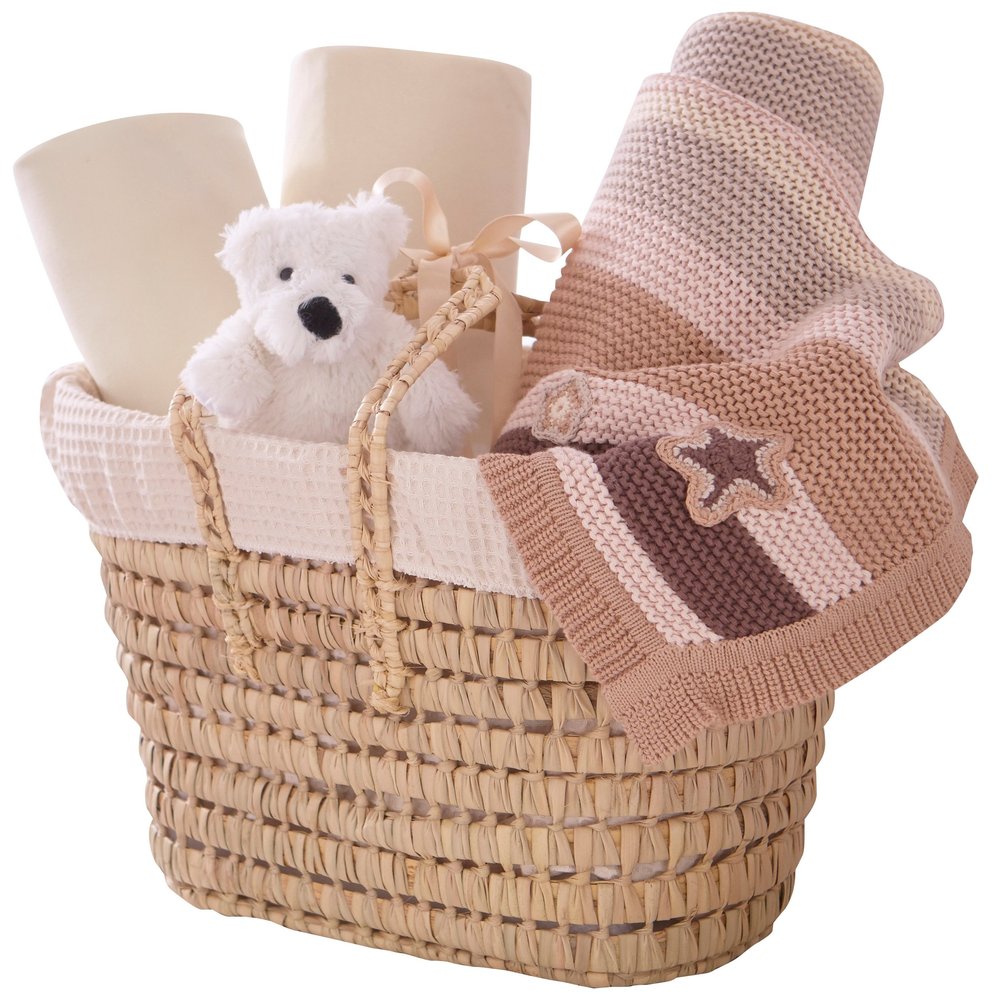 Clair de Lune Waffle Nursery Gift Basket to fit Cot Bed (Cream)
