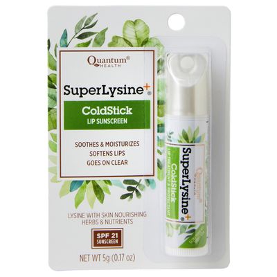 Quantum Health SuperLysine+ Lip Sunscreen SPF 21 Clear Balm, 0.17 oz