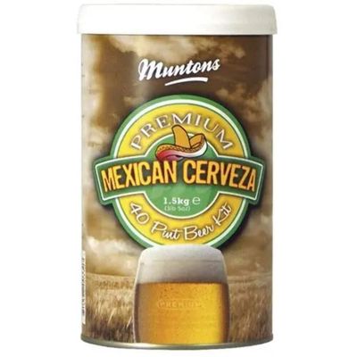 Muntons Beer Making Kit - Mexican Cerveza Premium Range Kit - Includes Beer Making Ingredients - Home Brewing Kit Makes 66 Bottles of Beer (23 Liters Total)