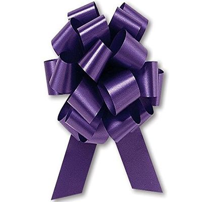 IGC 10 Pull String Bows - Gift Wrap Packaging - 5" 20 Loops - 1 1/4" - Purple