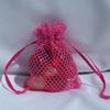 Bridescove 3x4 Mesh Fishnet Wedding Favor Gift Bags/Jewelry Pouches - Hot Pink (10 Bags) view 1