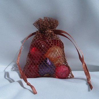 Bridescove 3x4 Mesh Fishnet Wedding Favor Gift Bags/Jewelry Pouches - Copper (10 Bags)
