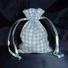 Bridescove 3x4 Cotton Gingham Wedding Favor Gift Bags/Pouches - Light Blue (10 Bags) view 1