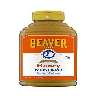Beaver Brand Sweet Honey Mustard, 13oz, Sweet Mustard for Dipping, Spreads & Marinades