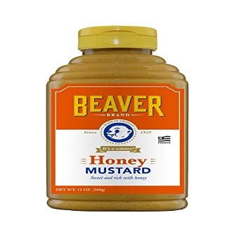 Beaver Brand Sweet Honey Mustard, 13oz, Sweet Mustard for Dipping, Spreads & Marinades