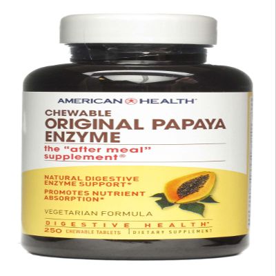 American Health Original Papaya Enzyme Tablet - 250 per Pack - 6 Packs per case.
