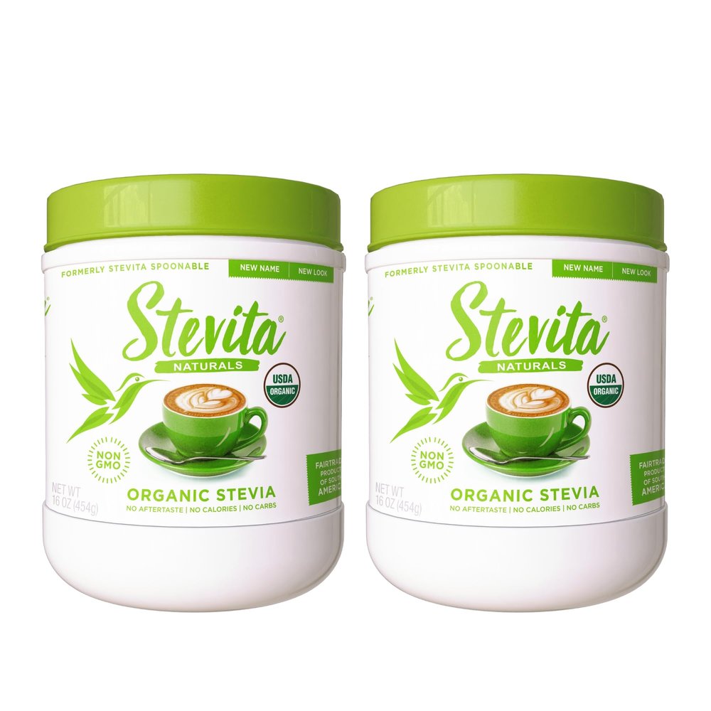 Stevita Organic Stevia - 16 oz, Pack of 2 - Stevia & Erythritol All-Natural Sweetener, No Calories - USDA Organic, Non-GMO, Vegan, Keto, Paleo, Gluten Free - 1816 Total Servings