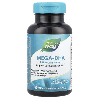 Mega-DHA Softgels , 60 Count (Pack of 2)