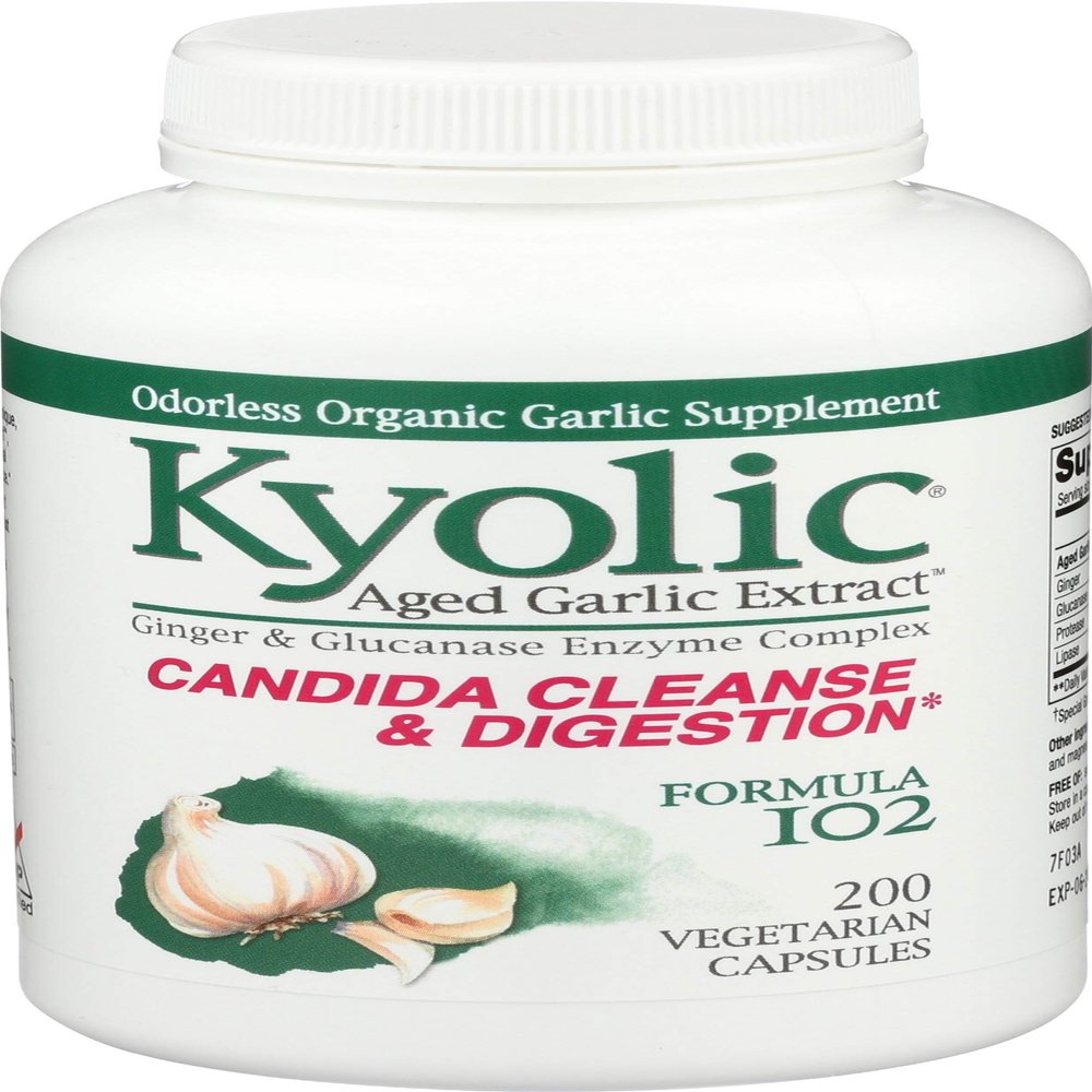 Aged Garlic Extract, Cleanse & Digestion, Formula 102, 200 Veggie Capsules, Kyolic